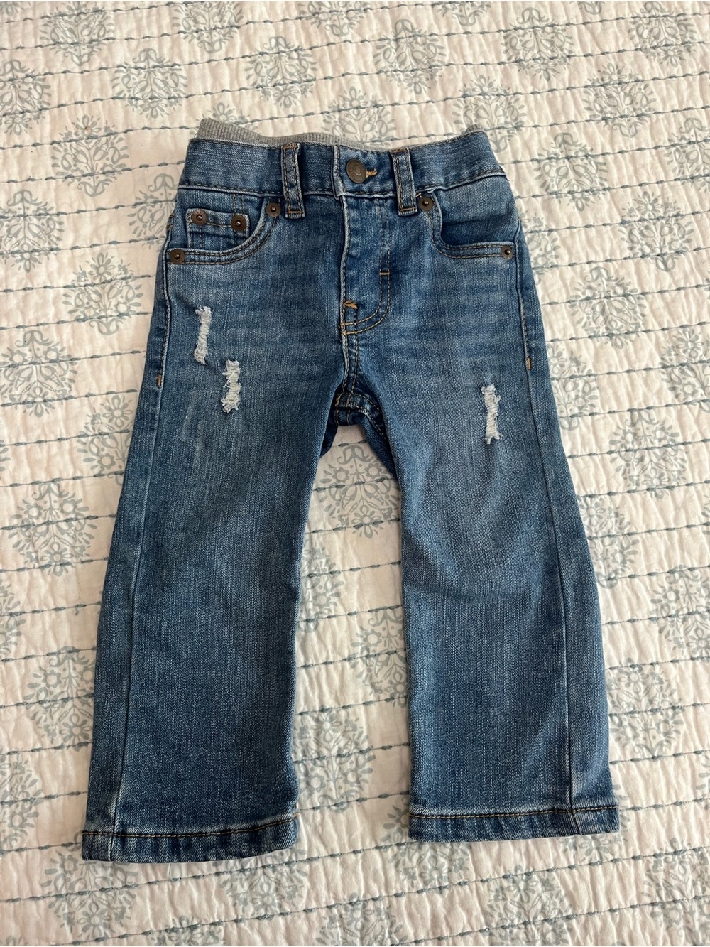 Levis Blue Distressed Stretch Denim Pants